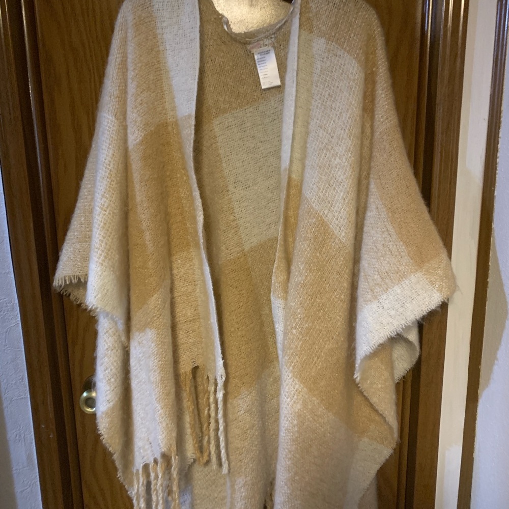 Free people Hampton plaid blanket wrap OS - Picture 5 of 7
